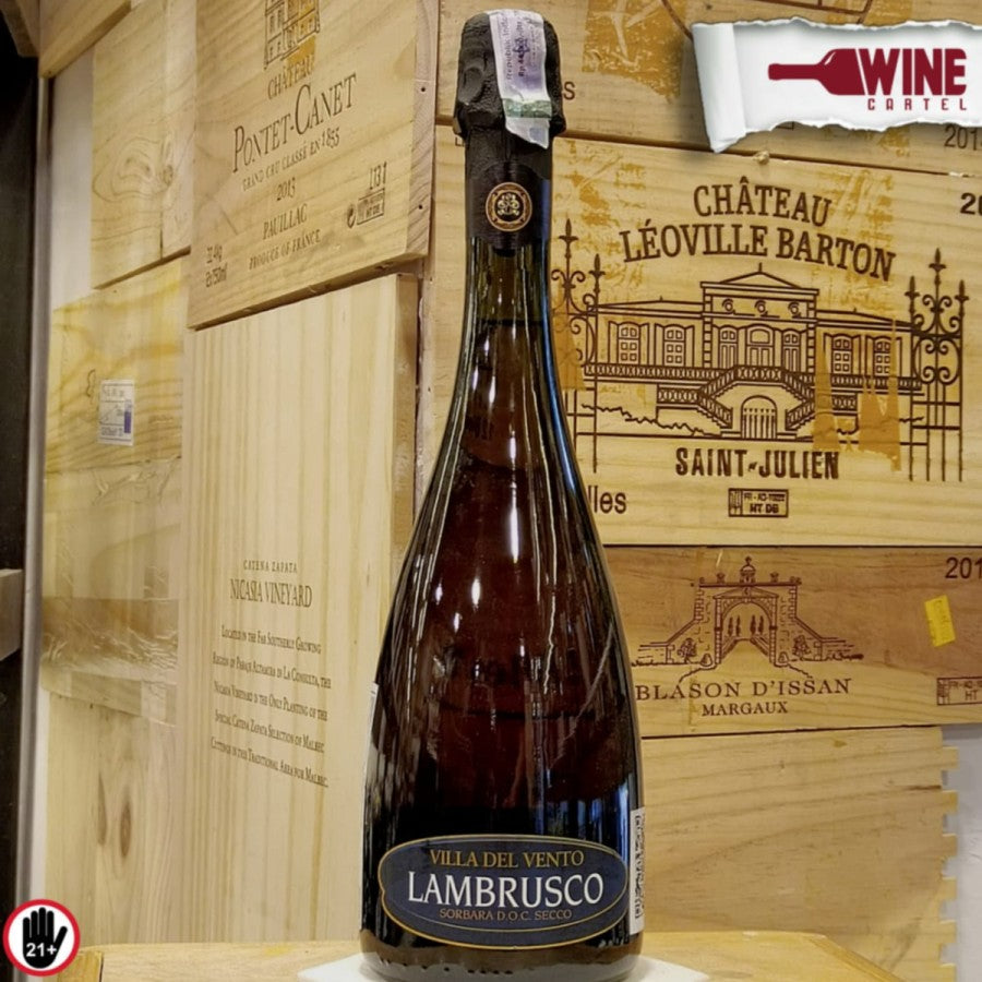 Villa Del Vento Lambrusco Sorbara D.O.C SECCO Italian Sweet Wine750ml ITALY