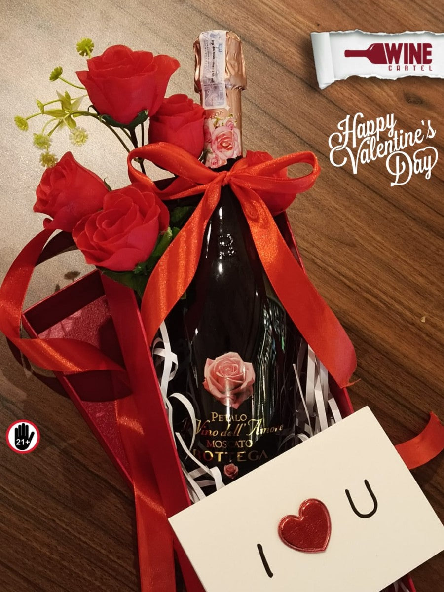 Valentine Hampers Wine Gift Bottega Il Vino Dellamore Petalo Moscato ITALY