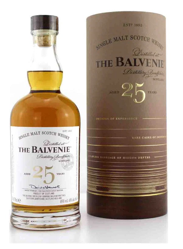 WHISKY THE BALVENIE 25 YEAR SINGLE MALT SCOTCH WHISKY RARE 700mL SCOTLAND