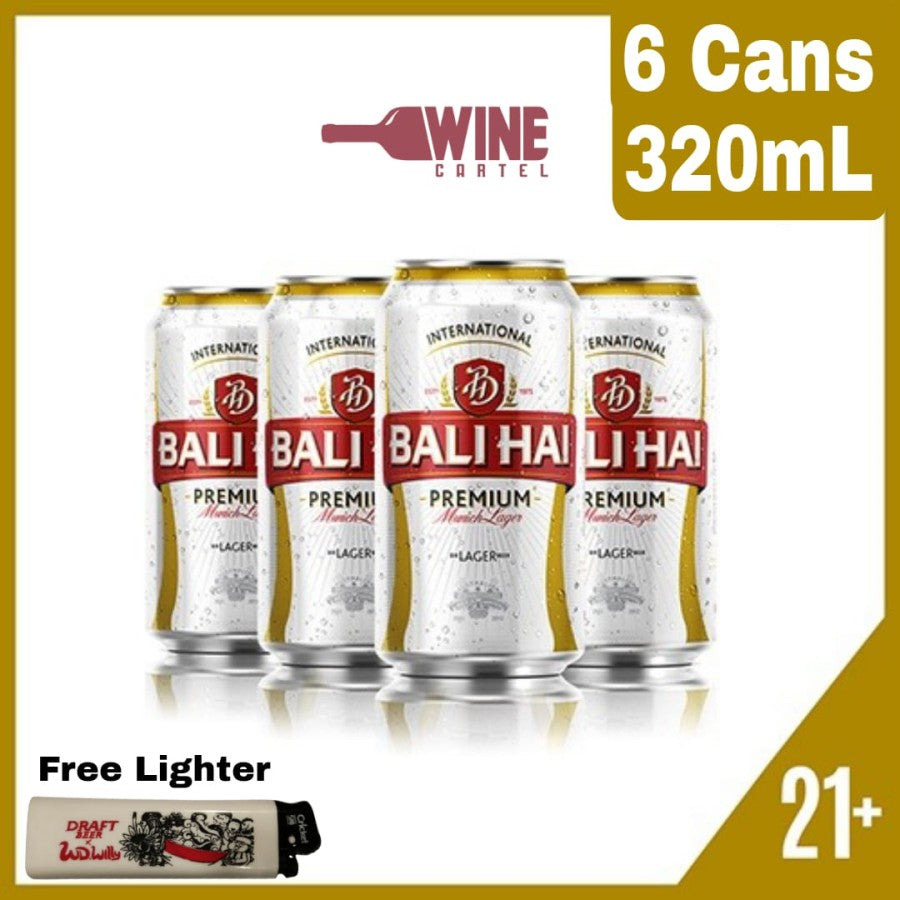 BIR Bali Hai Premium Beer [320 mL] X 6 Cans INDONESIA