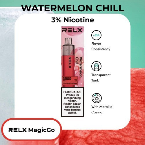 RELX MagicGo Pod Vape Disposable - Watermelon Chill 3500 Puffs Hisap