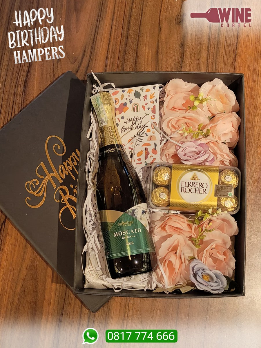 SPECIAL BIRTHDAY HAMPERS SPARKLING WINE Sababay Moscato de Bali Wine 750mL INDONESIA