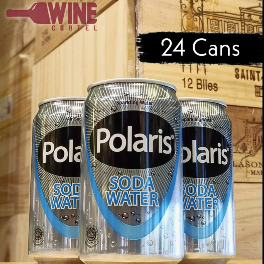 Polaris Soda Water Can Air Soda 24 Cans x 330 ml INDONESIA