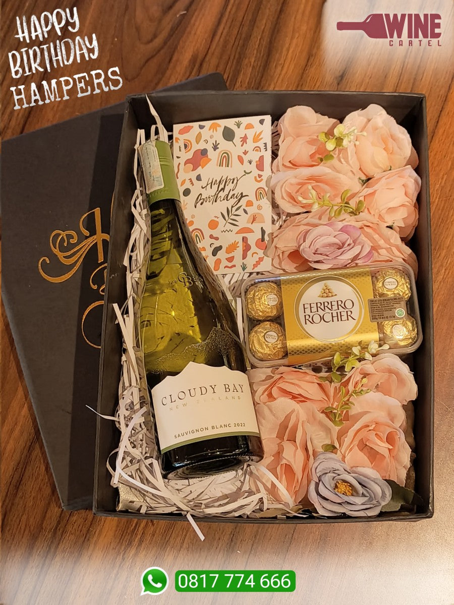 SPECIAL BIRTHDAY HAMPERS WHITE WINE Cloudy Bay Sauvignon Blanc New Zealand Wine 750mL NEW ZEALAND