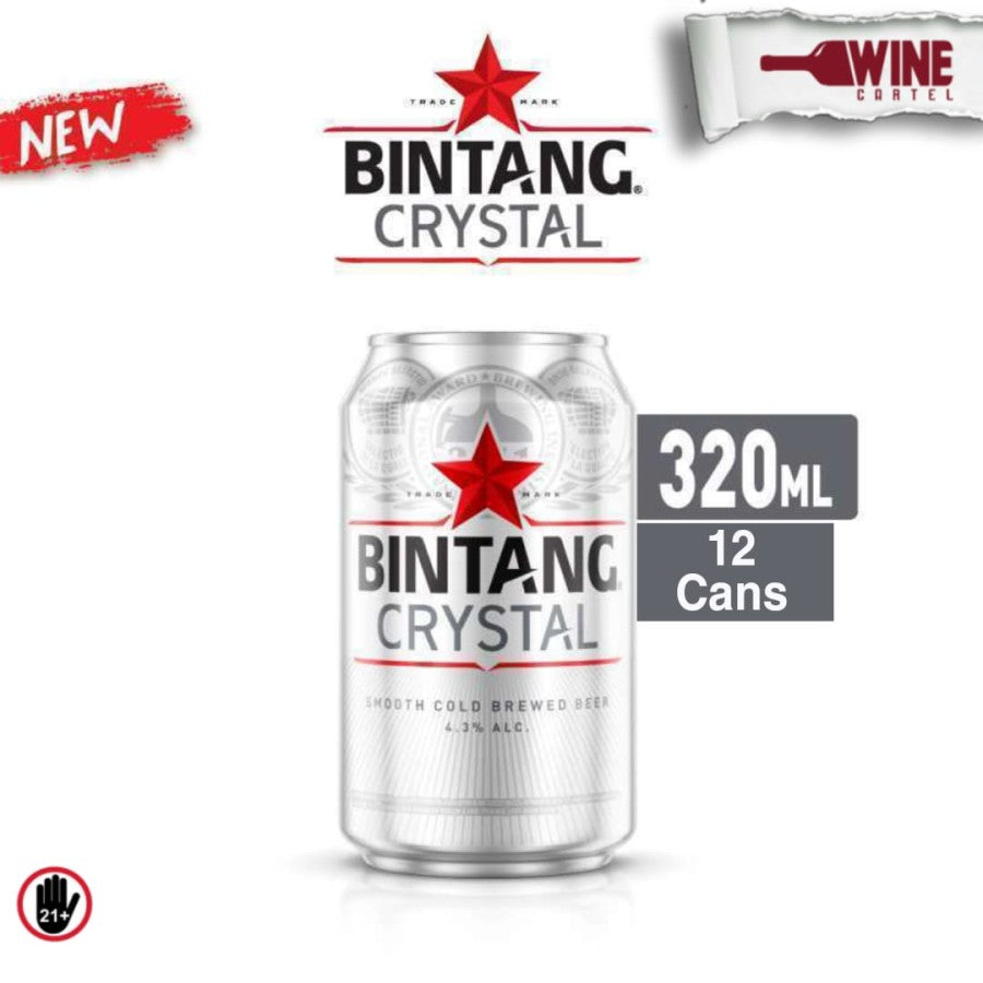 BIR Bintang Crystal Can Beer Kaleng 320 mL X 12 Cans INDONESIA