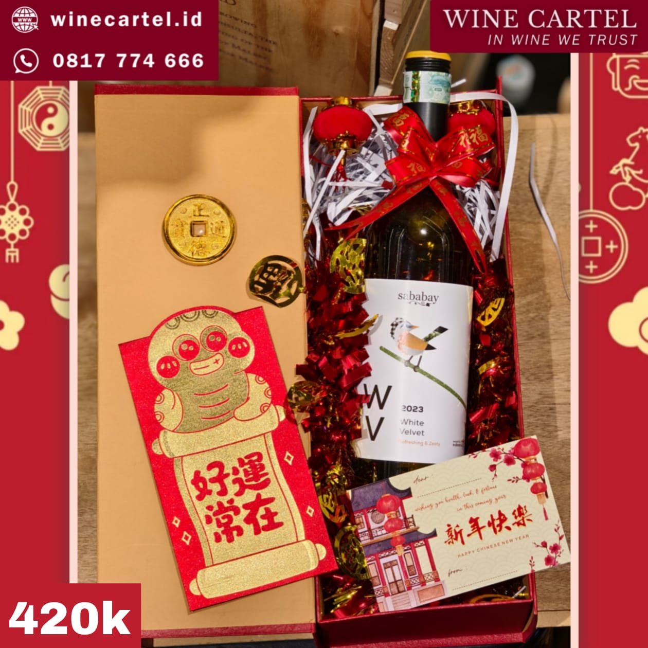 HAMPERS SABABAY WHITE VELVET BALI INDONESIA CNY Chinese New Year Hadiah Kado Imlek SET BOX Gift