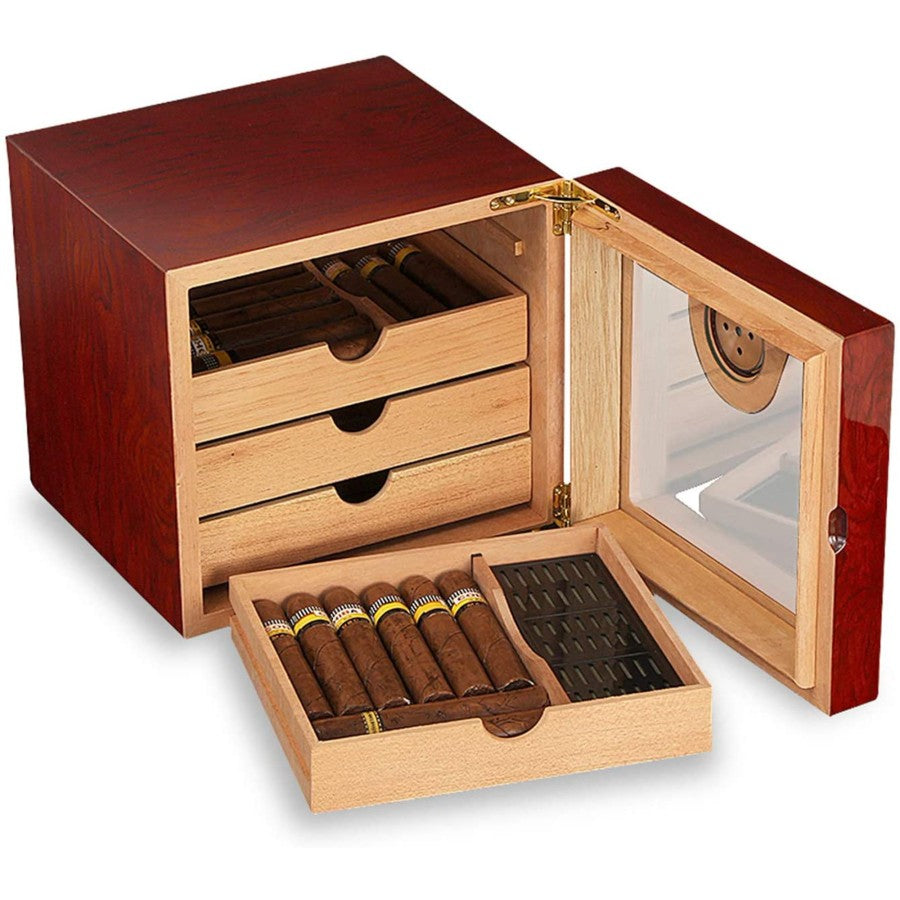 CIGAR Cabinet Humidor Wooden BOX Cerutu Penyimpanan Cigar BOX SET