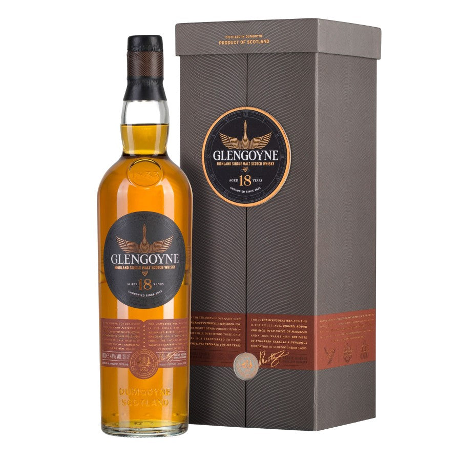 WHISKY Glengoyne 18 Year Old Highland Single Malt Scotch Whisky 700ml SCOTLAND