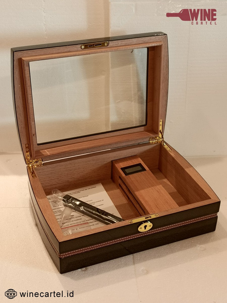 Humidor Wood Cigar Cerutu Kayu Hygrometer Digital Premium Case BOX