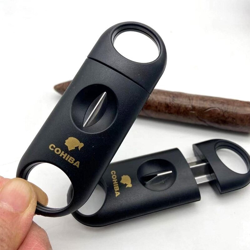 Pemotong Cerutu V COHIBA Cutter Rokok Cigar - Black Warna Hitam