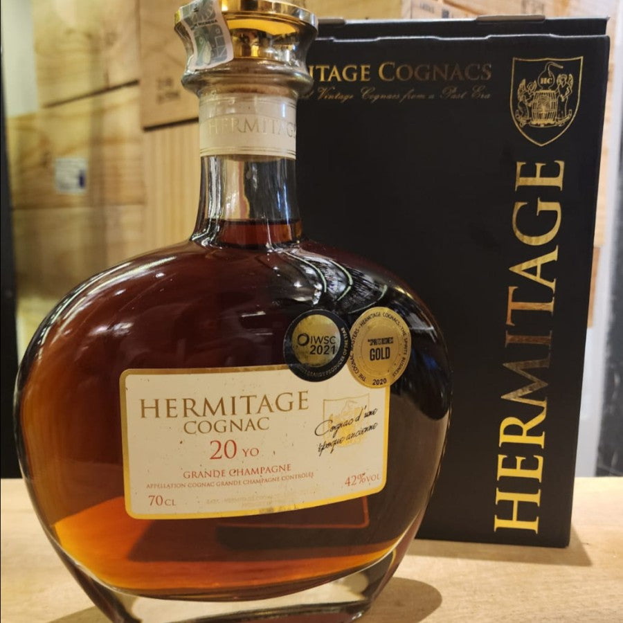 COGNAC RARE Hermitage 20 Year Old Grande Champagne Cognac 700mL FRANCE