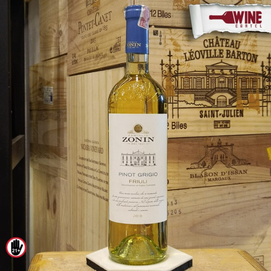 WHITE WINE Zonin Pinot Grigio Friuli Aquileia 750mL ITALY