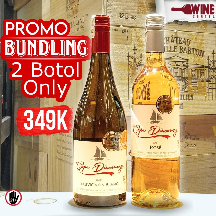 PROMO BUNDLING 2 Botol Discount Cape Discovery RED WHITE WINE 750ml INDONESIA