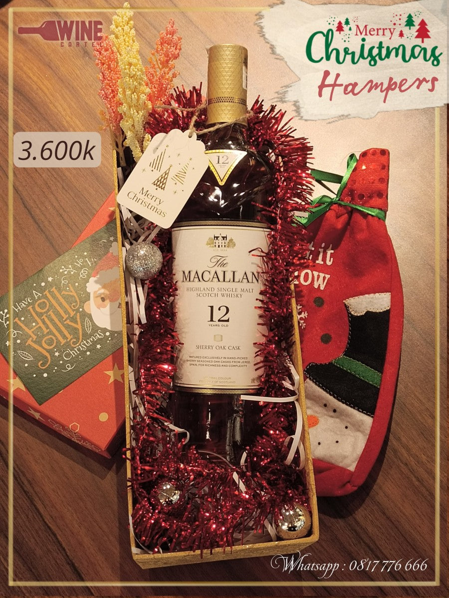 Christmas The Macallan 12 YO Sherry Oak Hampers Gift Box Hadiah Natal UK