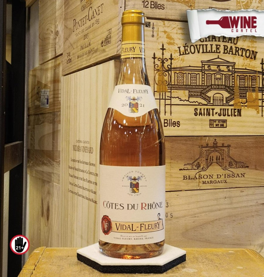 ROSE WINE Vidal Fleury Cotes Du Rhone Rose France 750mL FRANCE