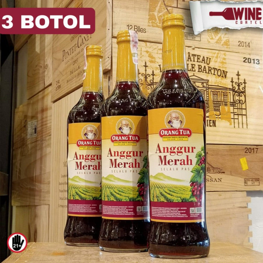 AMER Anggur Merah Balinese Grapes GOLD Orang Tua 620ml 3 Botol INDONESIA