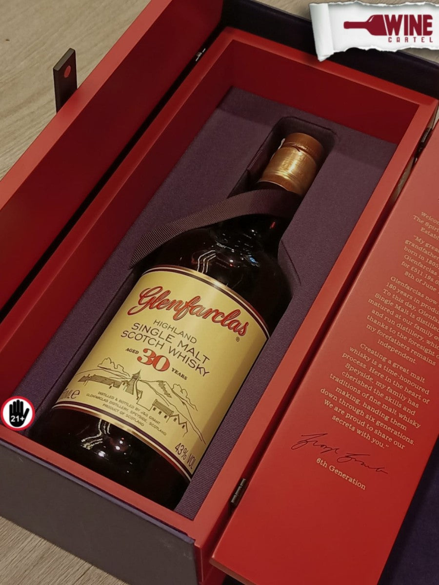 WHISKY Glenfarclas 30 Years Old Single Malt Scotch Whisky 700mL