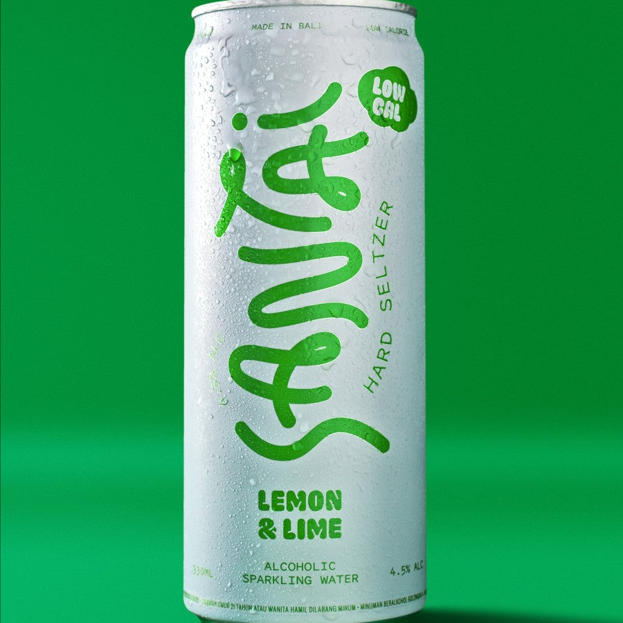 Santai Lemon & Lime 330ml Hard Seltzer Beer Kaleng INDONESIA