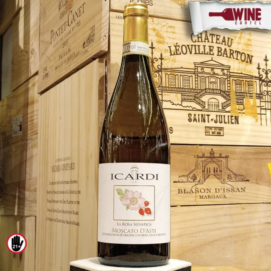 WHITE WINE Icardi La Rosa Selvatica Moscato D'Asti DOCG Wine 750mL ITALY