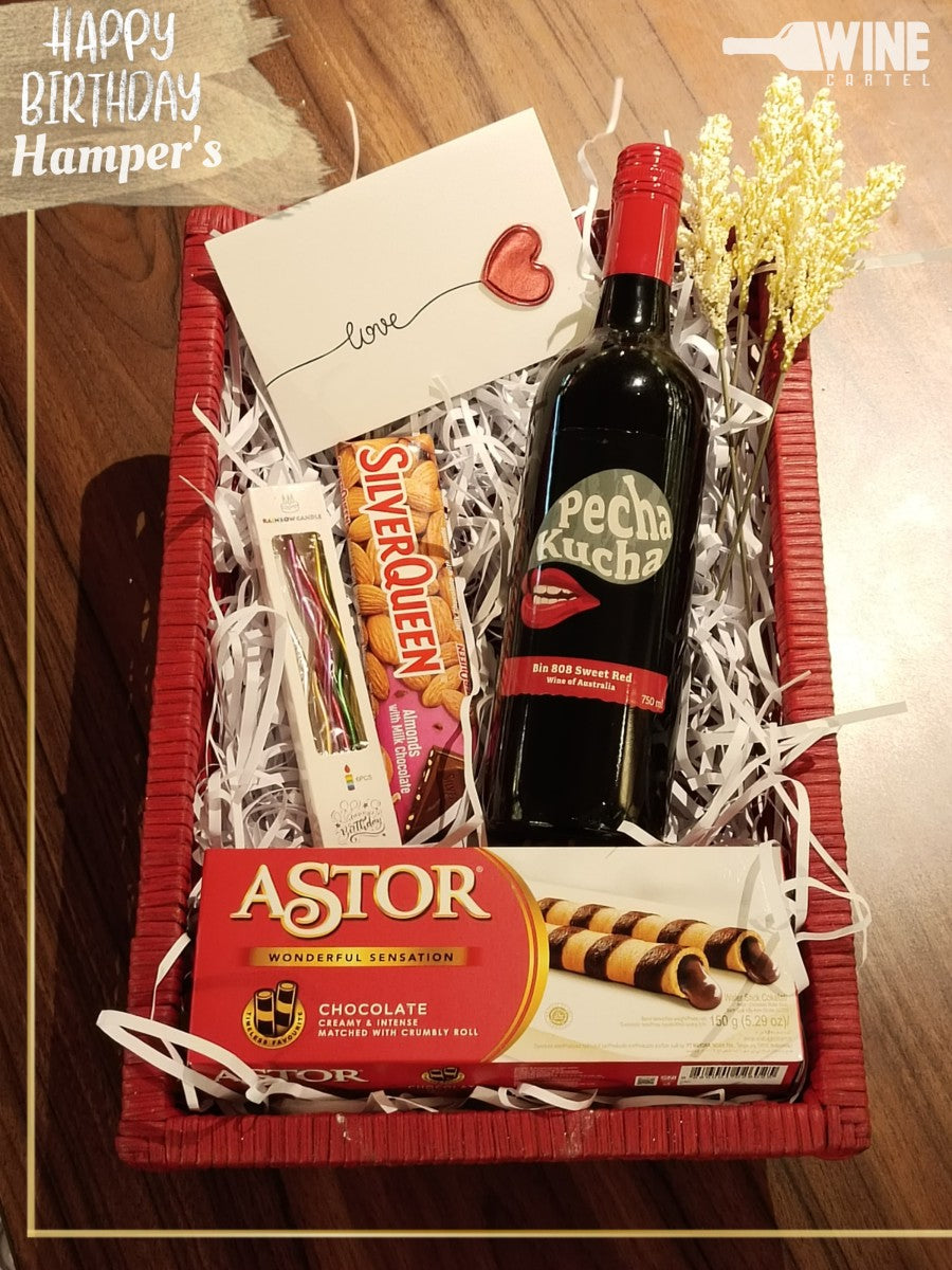 Pecha Kucha Bin 808 Sweet Red Wine Hampers Kado Paket Ulang Tahun SET AUSTRALIA