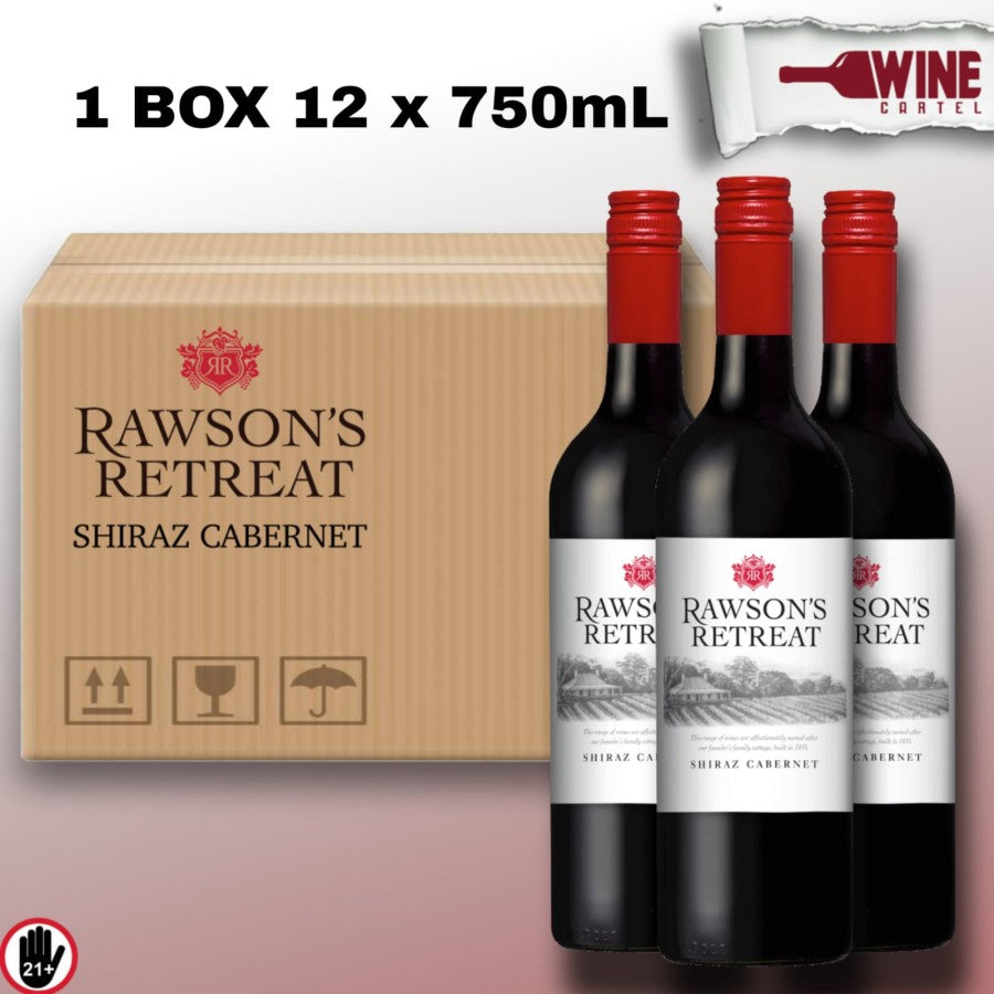 RED WINE Rawson's Retreat Shiraz Cabernet 750mL 12 Bottles x 750mL AUSTRALIA