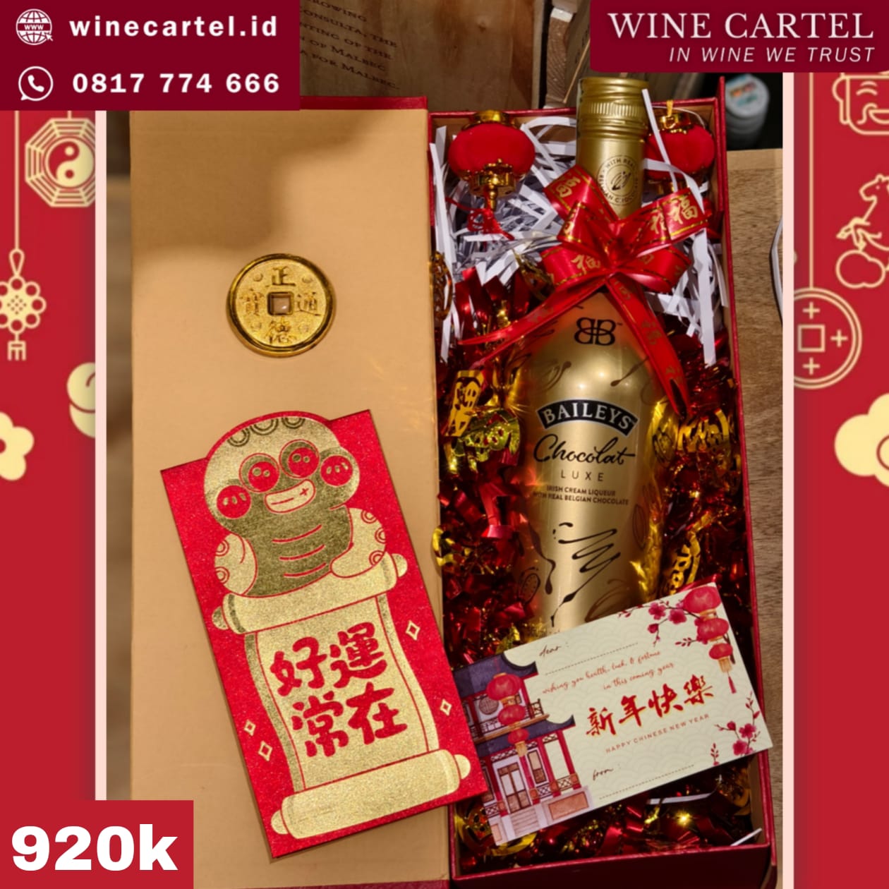 HAMPERS BAILEYS CHOCOLAT LUXE 500ML CHOCOLATE CNY Chinese New Year Hadiah Kado Imlek SET BOX Gift