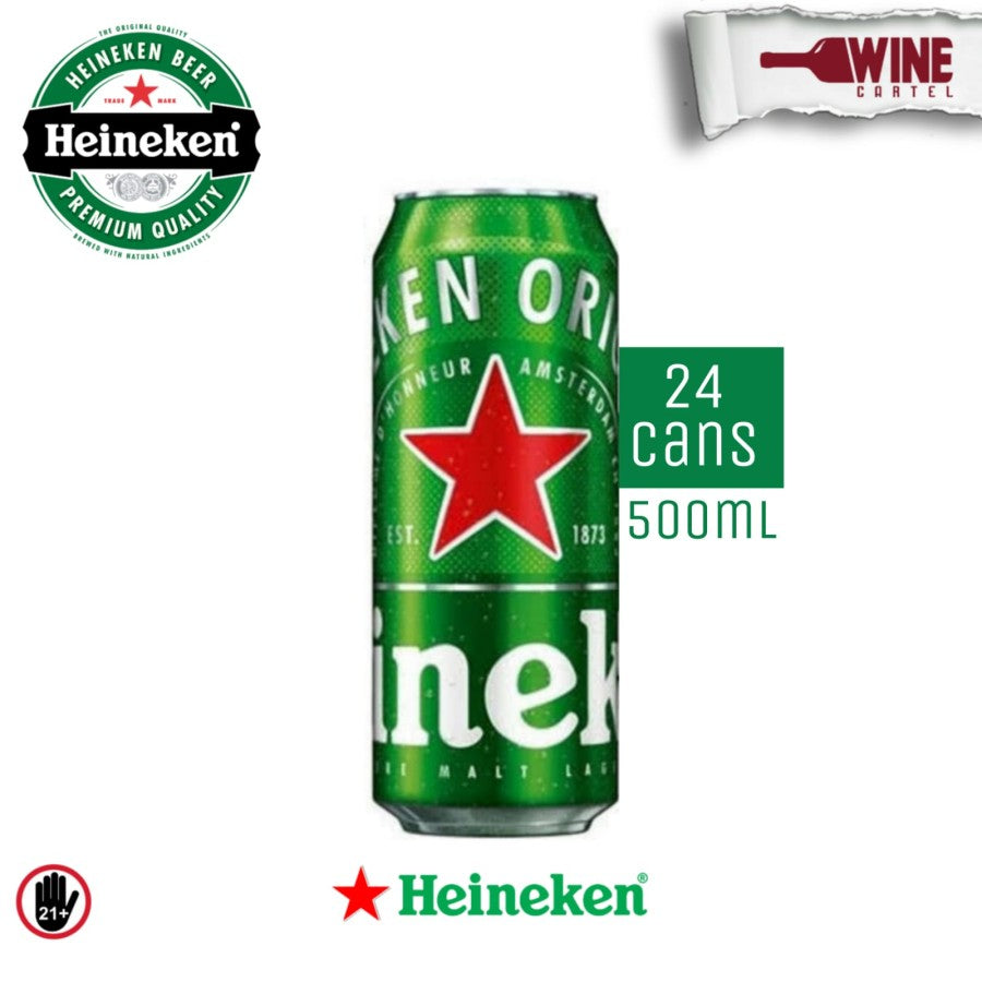 BEER Heineken Can Bir Kaleng 500 ml x24 cans NETHERLANDS