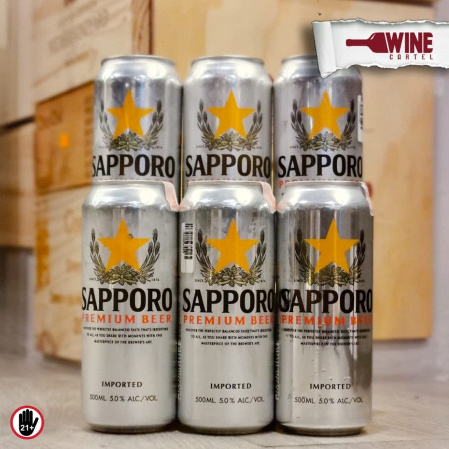 Beer Sapporo Premium Can Minuman Bir 330 mL & 500mL X 12 Can JEPANG