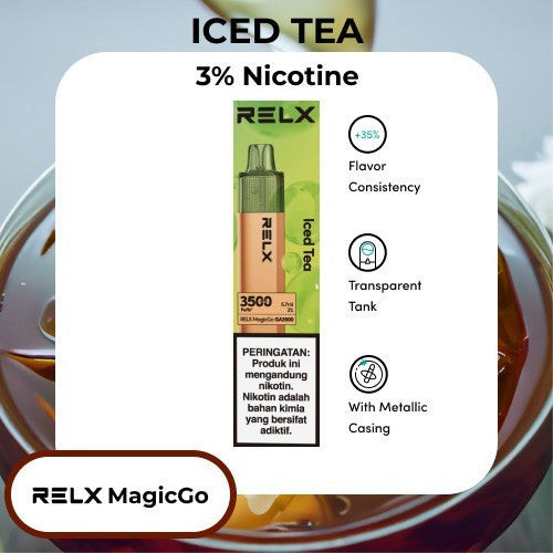 RELX POD Vape MagicGo Disposable - Iced Tea 3500 Puff Hisap