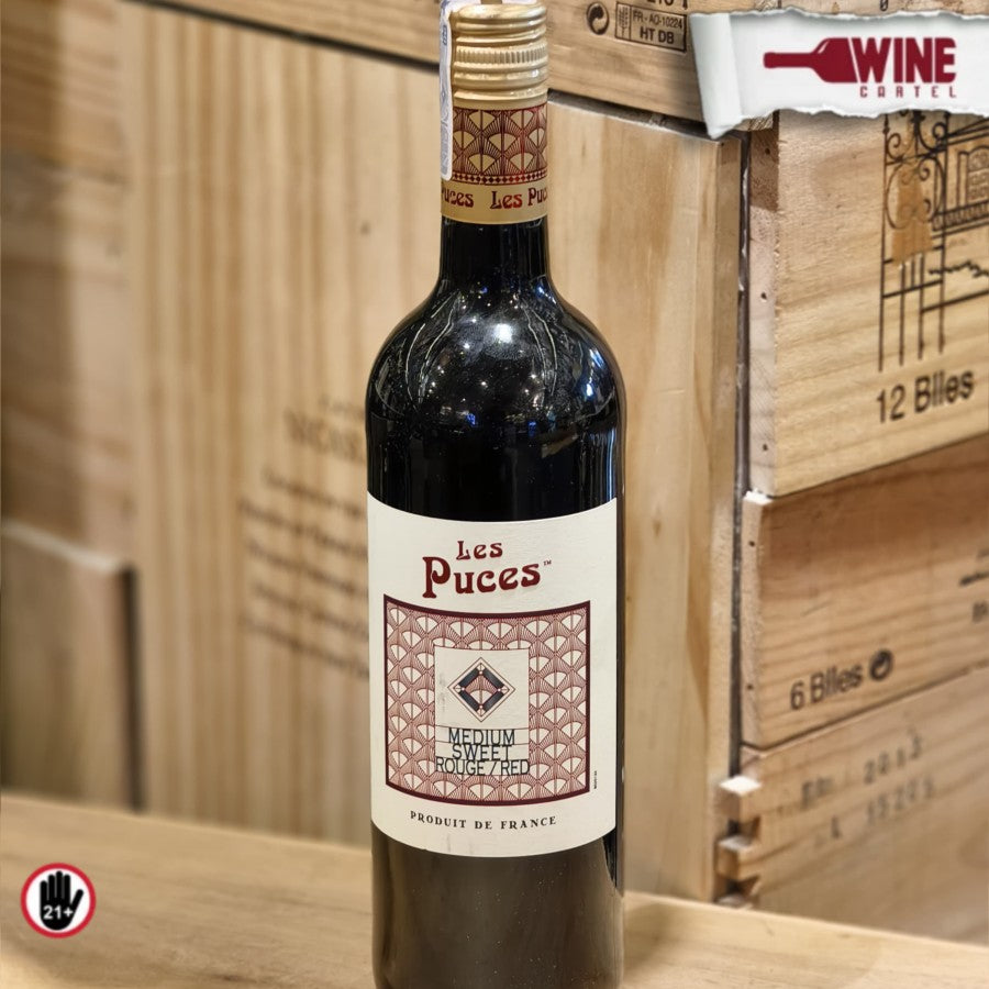 SWEET RED WINE Maison Castel Les Puces Medium Sweet Red 750mL FRANCE