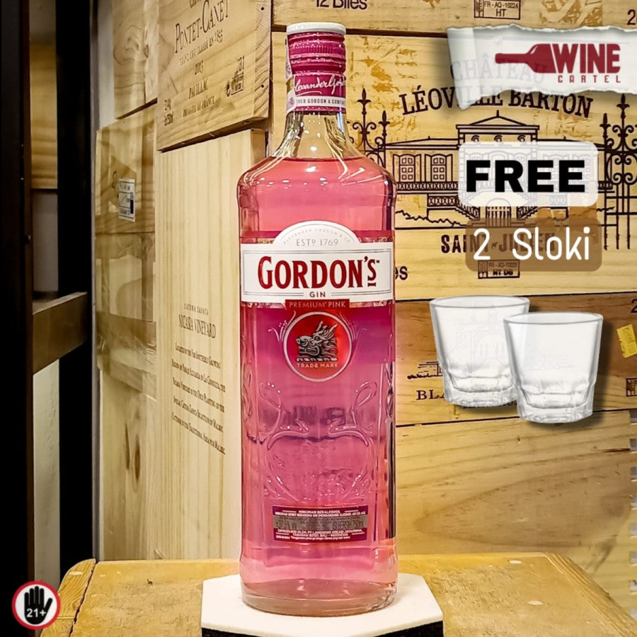 GIN Gordon London Premium Pink Gin 750mL FREE 2 SLOKI UNITED KINGDOM