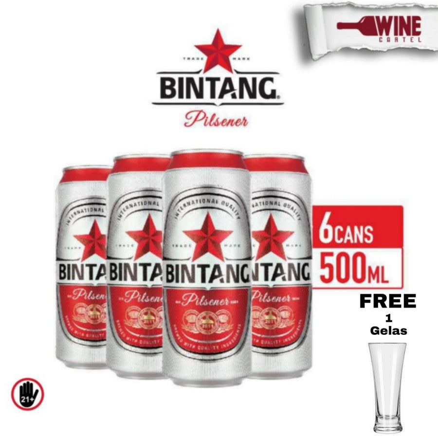 BIR Bintang Pilsener Beer Can 500ml multipack 6 Cans / 6 KALENG INDONESIA