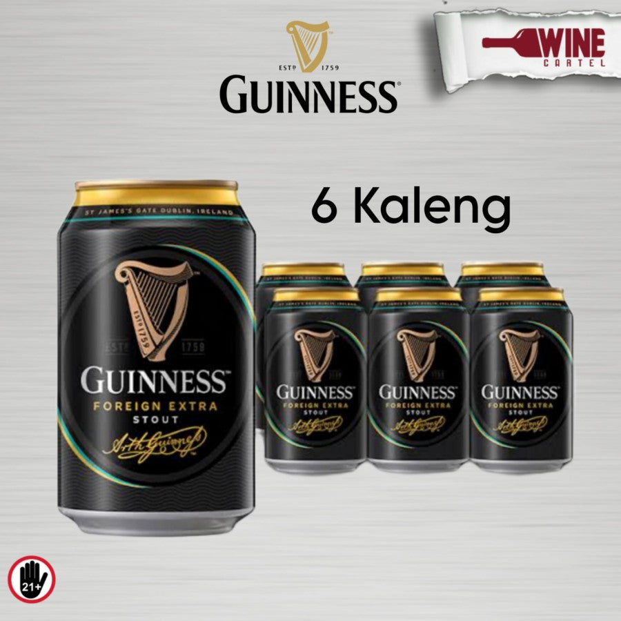 Bir Hitam Pint Beer Guinness Foreign Extra Stout 320ml Can x6 CANS