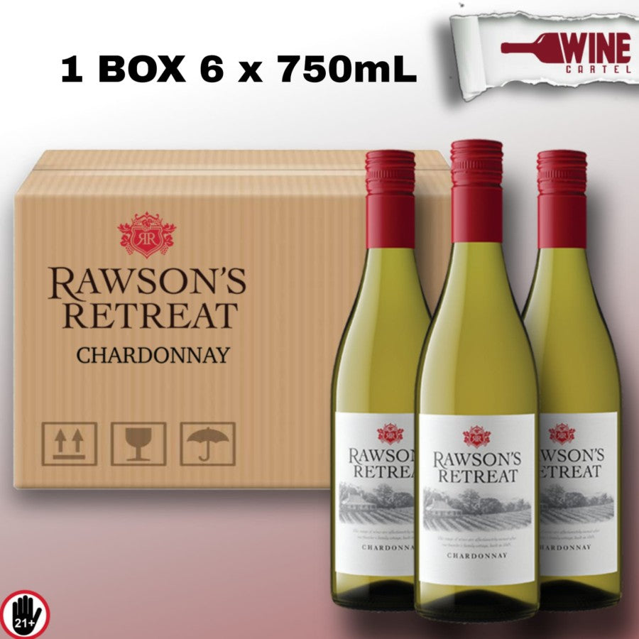 WHITE WINE Rawsons Retreat Chardonnay 750 ml 6 Bottles x 750ml AUSTRALIA