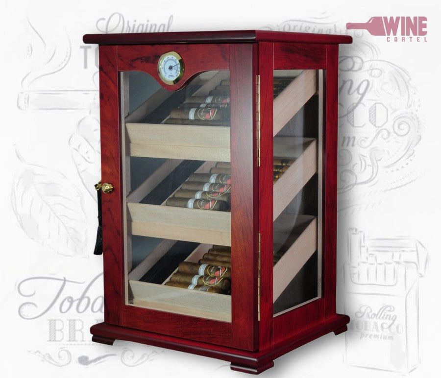 Rak Kotak Tempat Standing Wooden Cigar Humidor Cabinet Humidor Cerutu