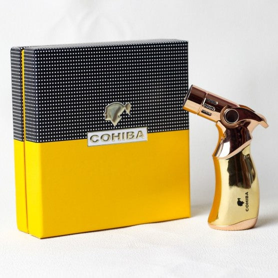 Korek Api Lighter Cigar Cerutu Pemantik Gas Torch COHIBA Premium 4Hole