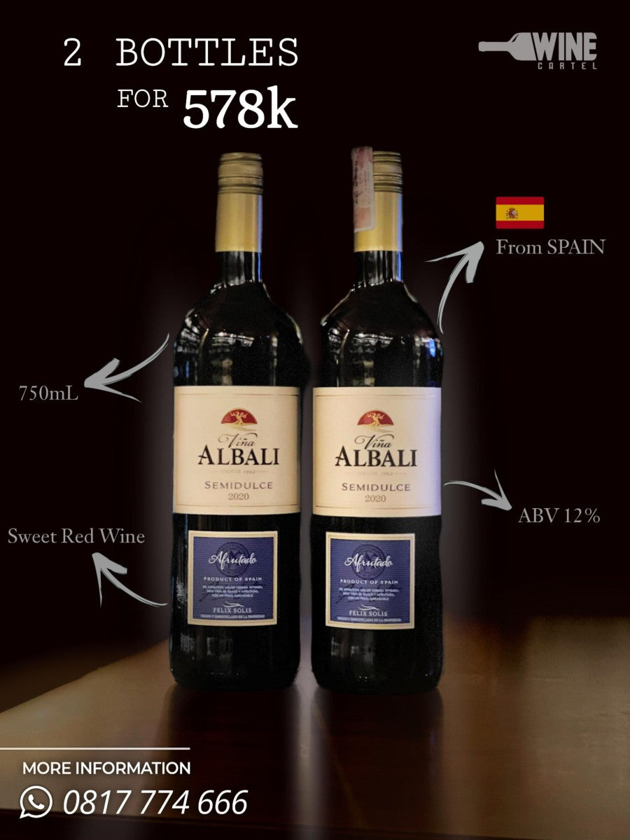 BUNDLING 2 BOTOL Vina Albali Temparanillo Semidulce - semi sweet red wine Spain 750mL SPAIN