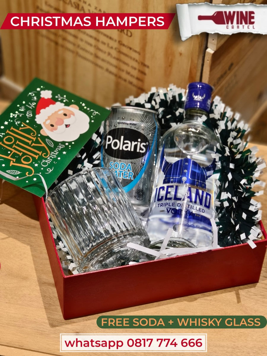 HAMPERS CHRISTMAS SET VODKA ICELAND Vodka 500ml + POLARIS SODA + GELAS SET NATAL XMAS INDONESIA