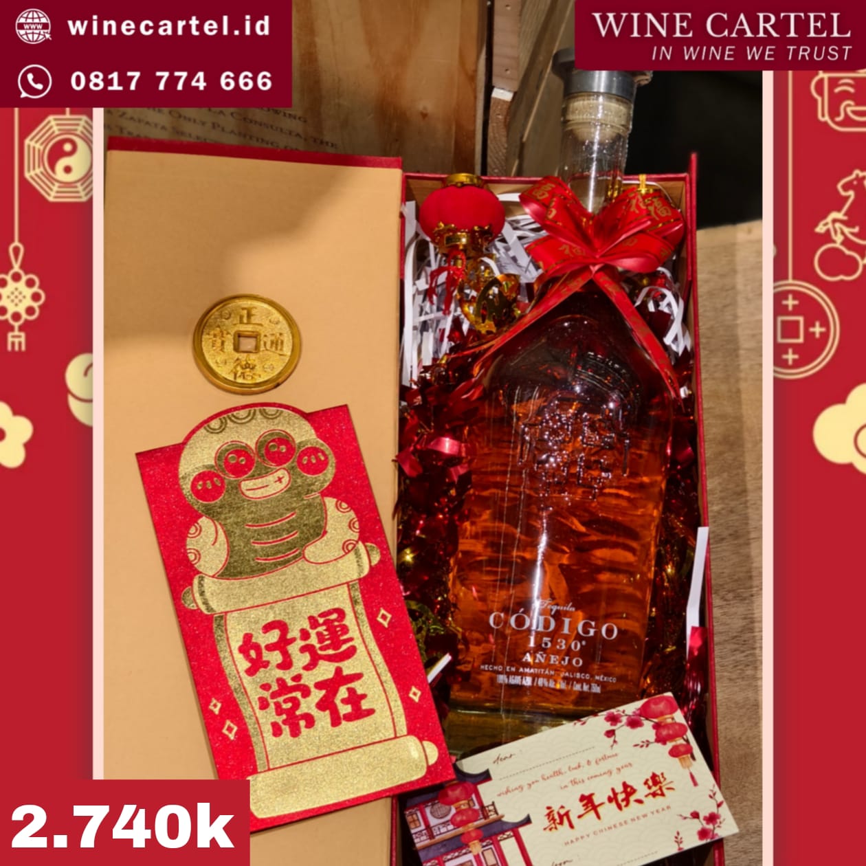 HAMPERS TEQUILA CODIGO 1530 ANEJO CNY Chinese New Year Hadiah Kado Imlek SET BOX Gift