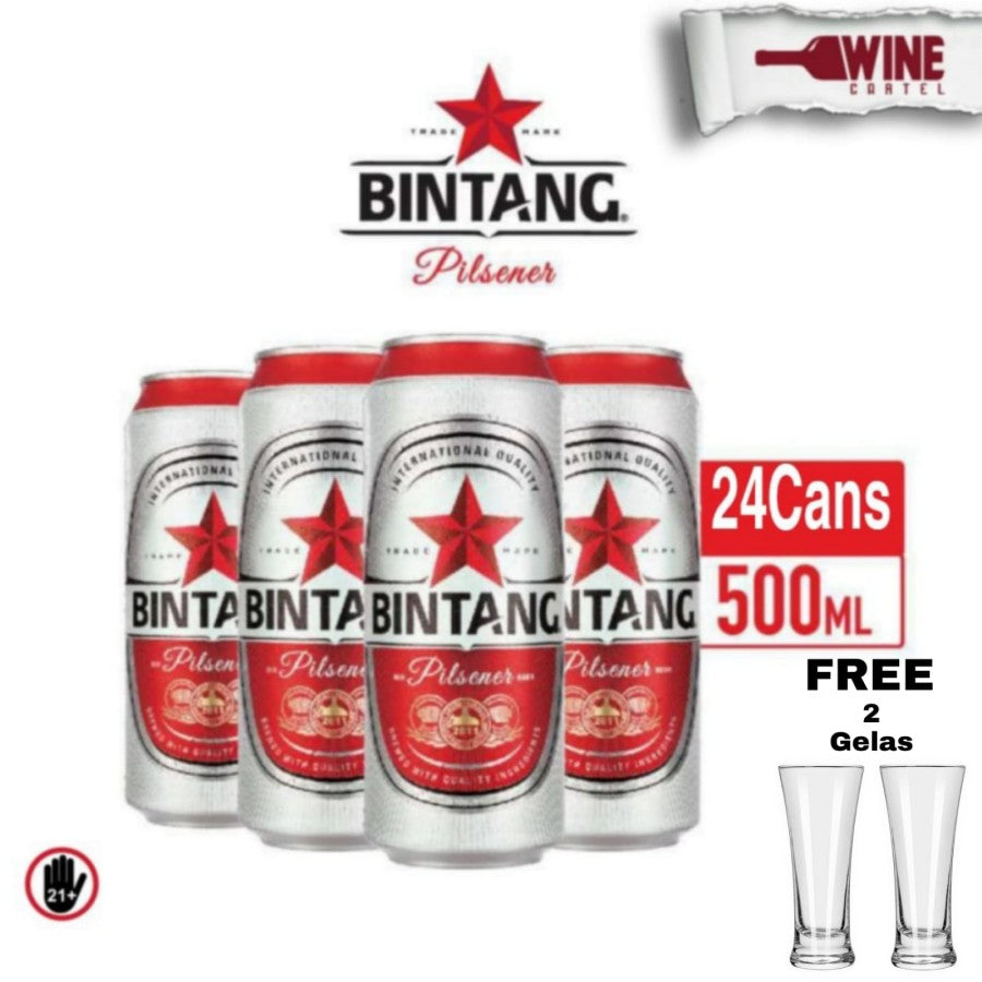 BIR Bintang Pilsener Beer Can 500ml multipack 24 Cans / 24 KALENG INDONESIA