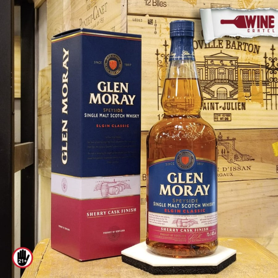 WHISKY Glen Moray Sherry Cask Speyside Single Malt Whiskey 700mL