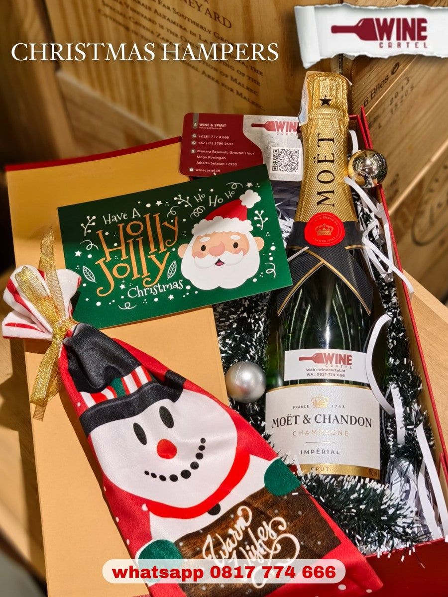 CHRISTMAS HAMPERS CHAMPAGNE Moet & Chandon Imperial Brut 750ml XMAS BOX SET GIFT SET KADO HADIAH NATAL FRENCH