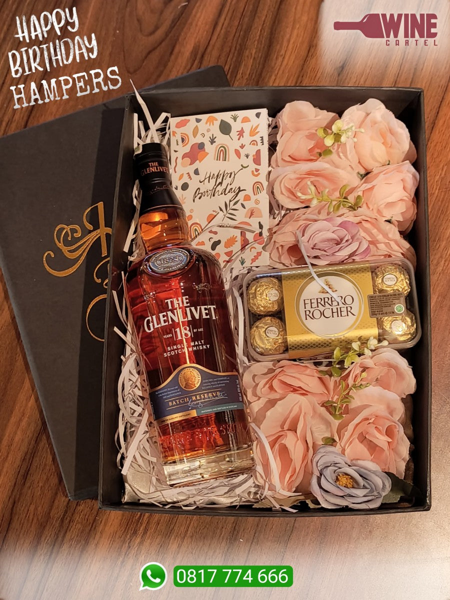 SPECIAL BIRTHDAY HAMPERS WHISKY Glenlivet 18 YO Years Old Single Malt Scotch Whiskey Limited SCOTLAND