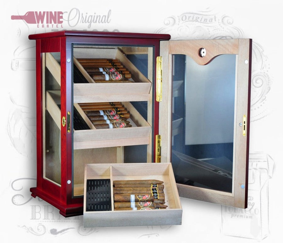 Rak Kotak Tempat Standing Wooden Cigar Humidor Cabinet Humidor Cerutu