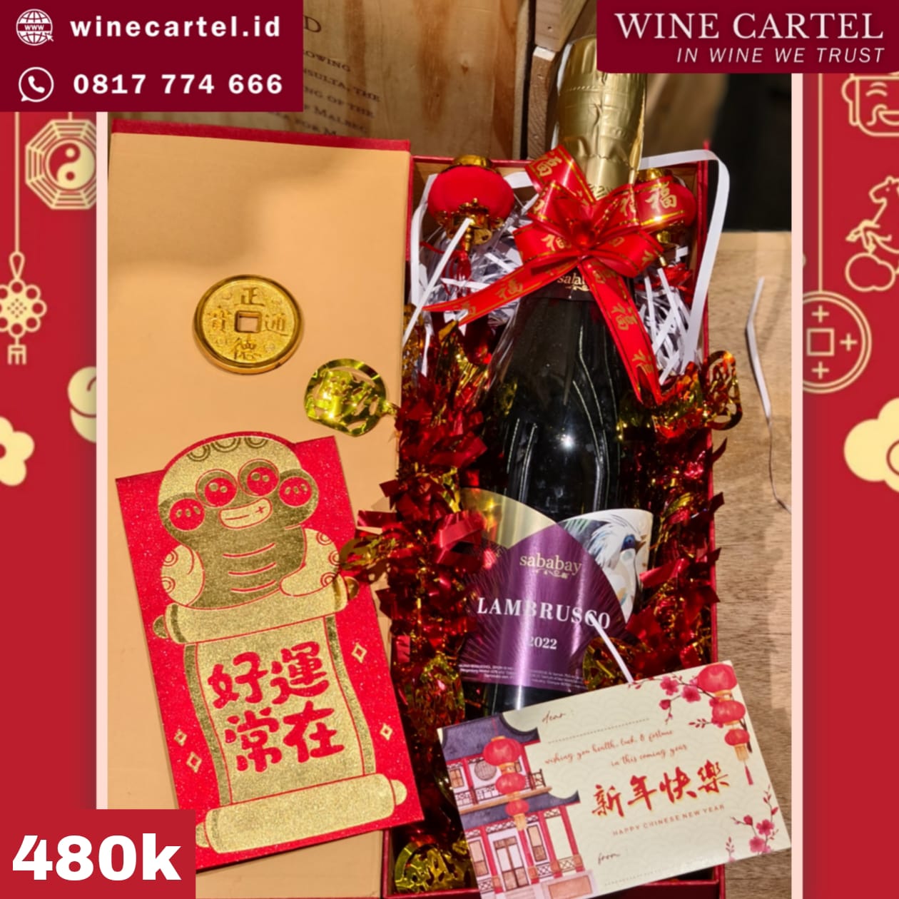 HAMPERS SABABAY SPARKLING LAMBRUSCO BALI INDONESIA CNY Chinese New Year Hadiah Kado Imlek SET BOX Gift