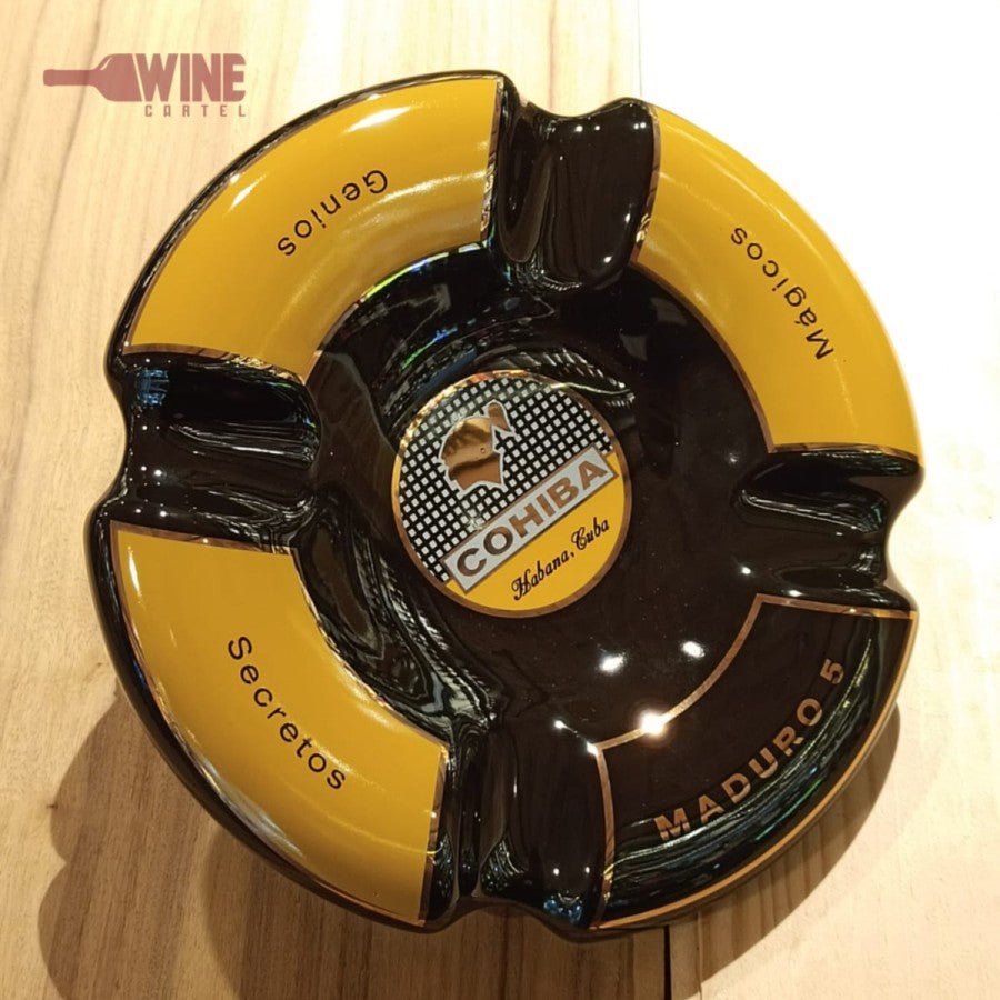 Asbak Rokok Cerutu Cigar Round Cohiba Ceramic Cigar Ashtray 4 Slot - Putih