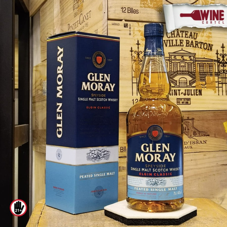 WHISKY Glen Moray Peated Single Malt Whiskey 700mL