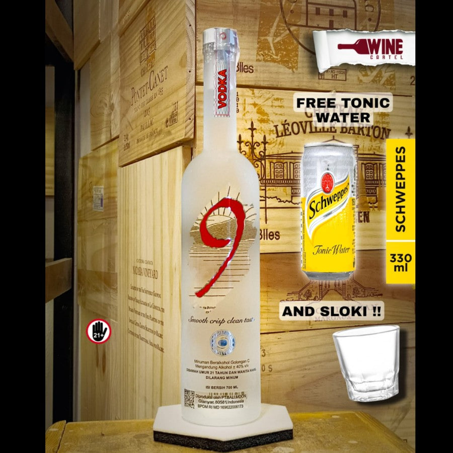 VODKA Bali Moon 9 Vodka 700mL FREE 1 TONIC WATER & SLOKI !!  INDONESIA