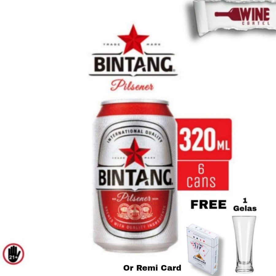 BIR Bintang Pilsener Kaleng Can Beer 12x 320ml INDONESIA