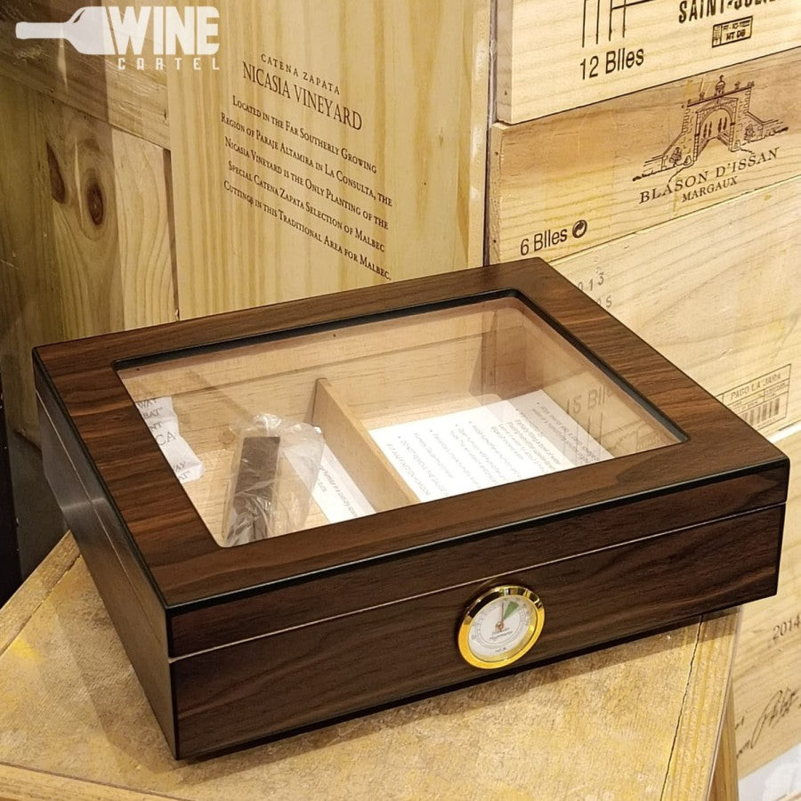 Kotak Tempat Cigar Rokok Cerutu Box Walnut Wooden Cigar Humidor